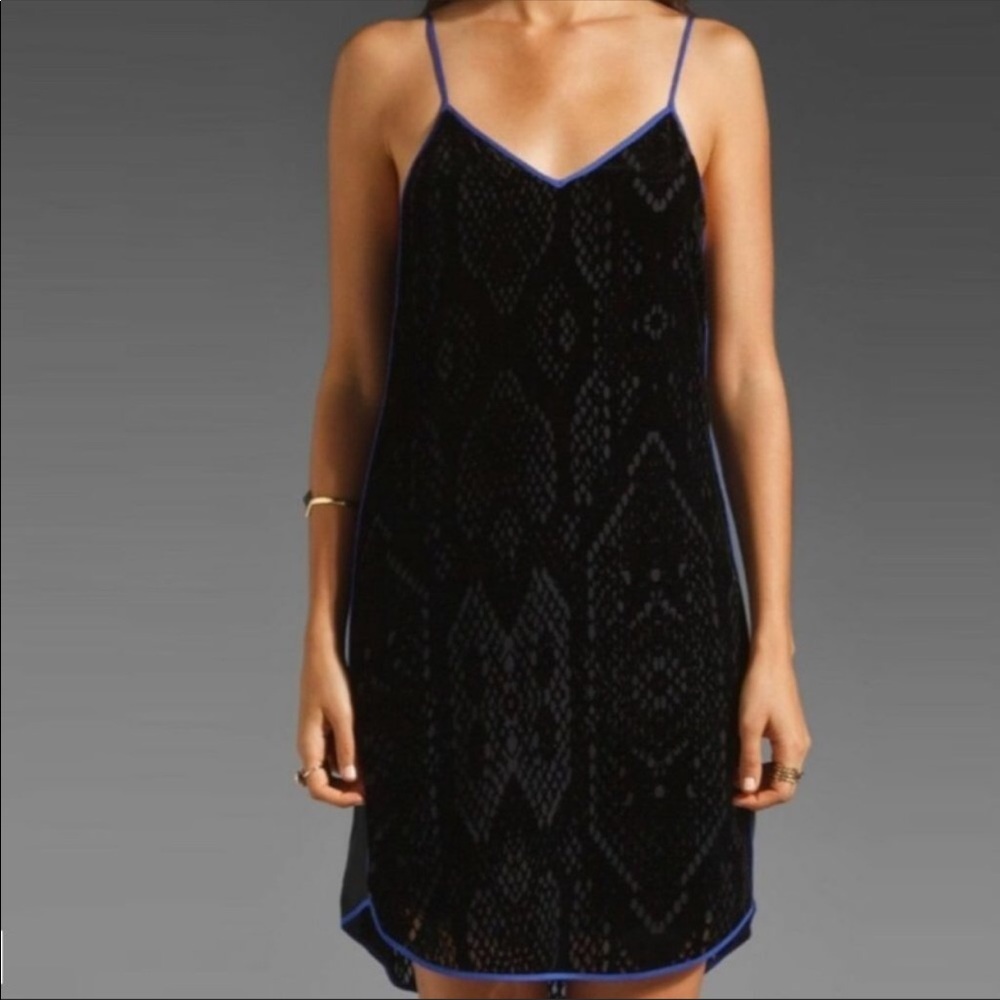 Rebecca Taylor Snakeskin Velvet Burnout Slip Dress